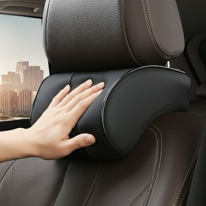 굿새로이 차량용 메모리폼 목쿠션 목베개, 1개, 블랙