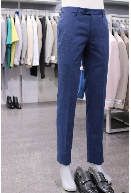 BON 슬랙스 BN3MP163BL 블루 솔리드 마이크로 조직 남성 여름 정장 바지