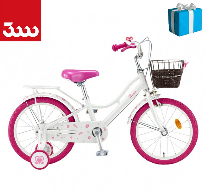 [삼천리자전거 베스트샵] 2024년 삼천리 캐치 티니핑 로미 16인치 18인치 20인치 네발자전거 어린이자전거 100% 완조립 - 100% 완조립 / 사은품 증정, 16인치 + 스탠드, 111cm, 화이트, 1개