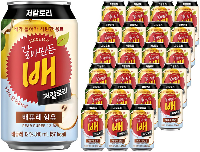 갈아만든배 저칼로리, 340ml, 24개