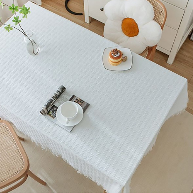 이지몰 감성 테이블보 화이트 식탁보 커버, 1개, 1200x900