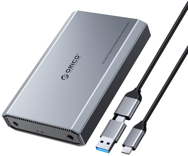 오리코 알루미늄 합금 3.5형 HDD 외장하드케이스 DD35, USB-C, 1개
