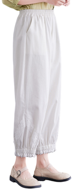 여성용 허리 밴딩 빅 사이즈 면 마 9부 개량바지