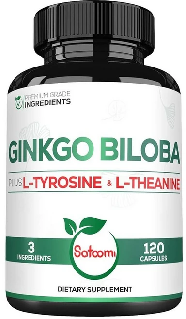 Satoomi L-티로신 L-테아닌 1000mg 은행나무 보충제 - 2개월 분량 120캡슐 - 집중력 메리 기능 뇌 건강 및 시력 품질 지원, 120정, 1개 - 쿠팡