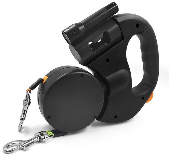 헬스와미 고급 강아지 멍멍이 외출 산책줄 꼬임방지 애견용품 자동 2개 리드줄, 단품, 1개