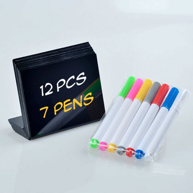 피카스페이스 카페 POP 블랙보드 가격표 이름표 고급형, 12개, L자형