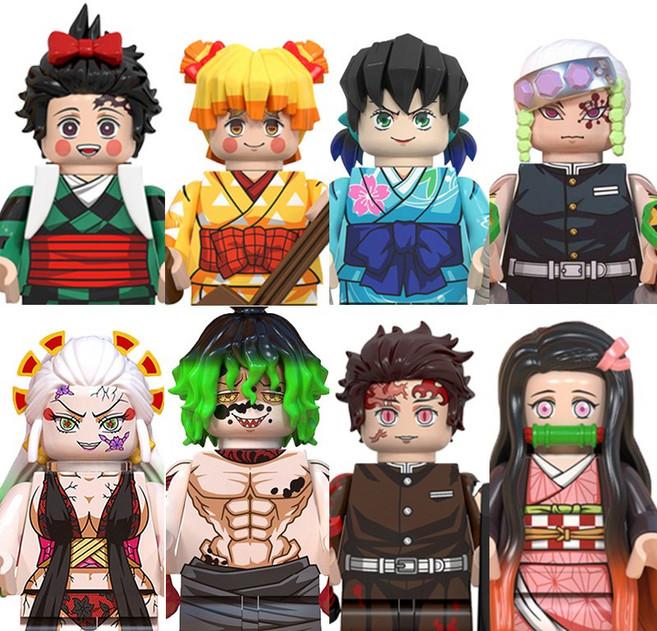 <귀멸의 칼날> 시리즈 5. 환락의 거리 편 캐릭터 호환블록 브릭미니피규어 취미/수집/장식/전시/컬렉션용 커스텀 블록피규어, 1개, 0509. 귀멸의 칼날 - 환락의 거리 편 8종