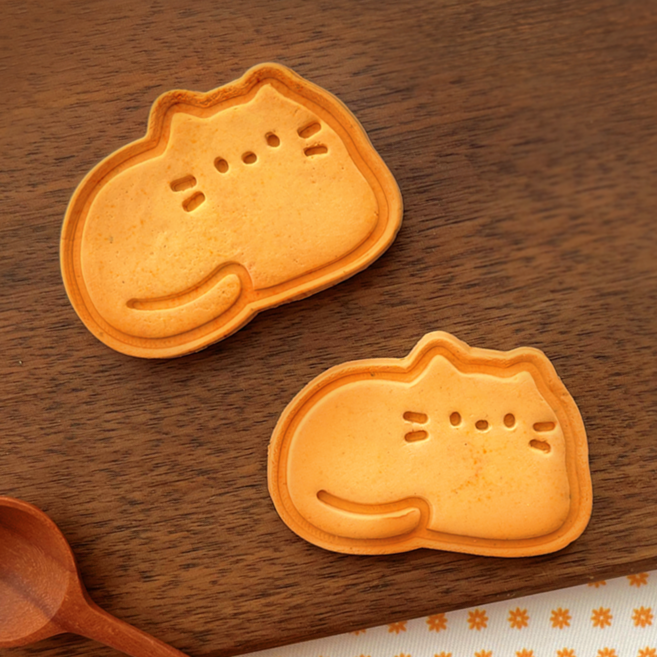 말랑말랑 식빵냥 쿠키커터 고양이 동물 쿠키, 1개