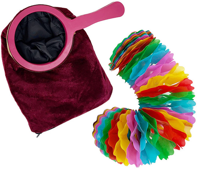 JL매직 아무것도 없었는데 나타난다!! 마술주머니 체인지백 스트리머 마술도구 공연 학예회 파티용 싱글마술주머니(늘어나는꽃 포함), 1세트