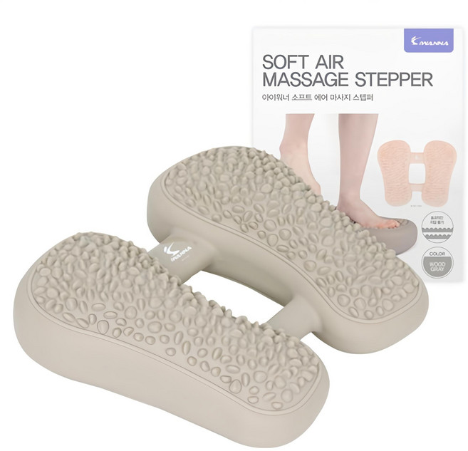 아이워너 소프트 에어 마사지 스텝퍼, 우드 그레이
