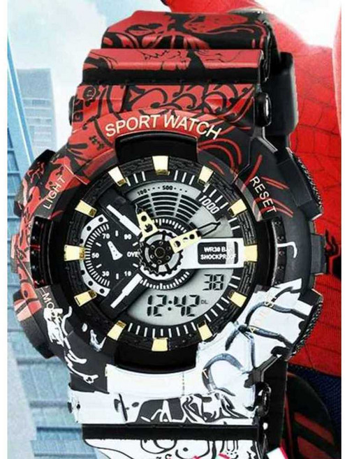 남성용 스포츠 시계 방수시계 발광 스파이더맨 트렌디, 4.배트맨, 1개
