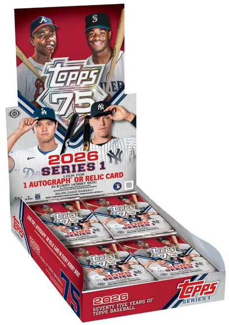2026 Topps Baseball Series 1 - - 취미 상자 75주년 기념 각 상자에 사인 또는 유물