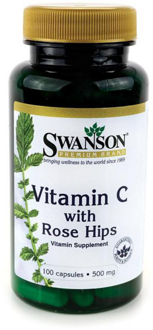 Swanson 斯旺森 玫瑰果維生素C膠囊 500mg, 100顆, 1罐