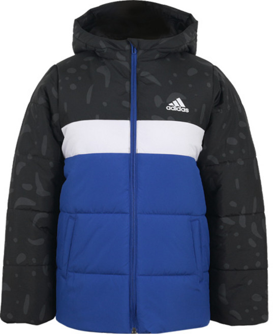 아디다스 키즈 주니어 컬러블록 패디드 패딩 점퍼 IL6097