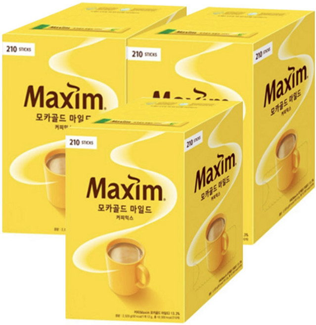 맥심 모카골드 마일드 커피믹스, 12g, 210개입, 3박스