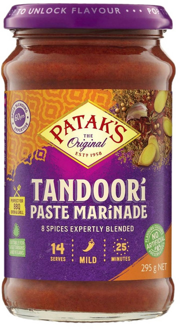 파탁스 마일드 탄두리 인도 페이스트 마리네이드 295g Patak's Mild Tandoori Indian Paste Marinade, 1개