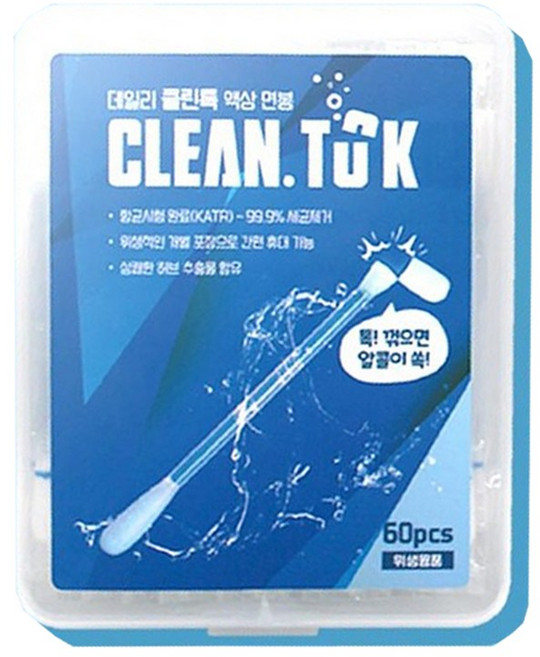 티에스 데일리 클린톡 액상면봉, 1개, 60개입