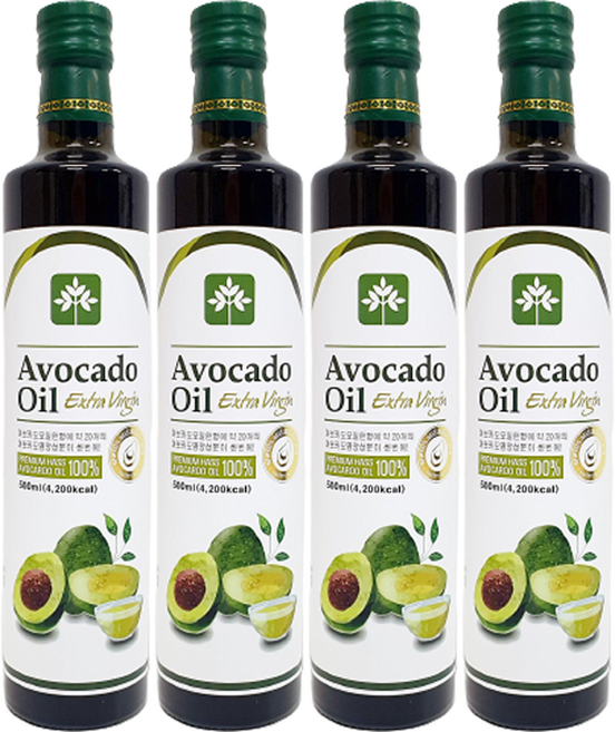 행복팩토리 100% 최상급 엑스트라버진 아보카도오일, 500ml, 4개