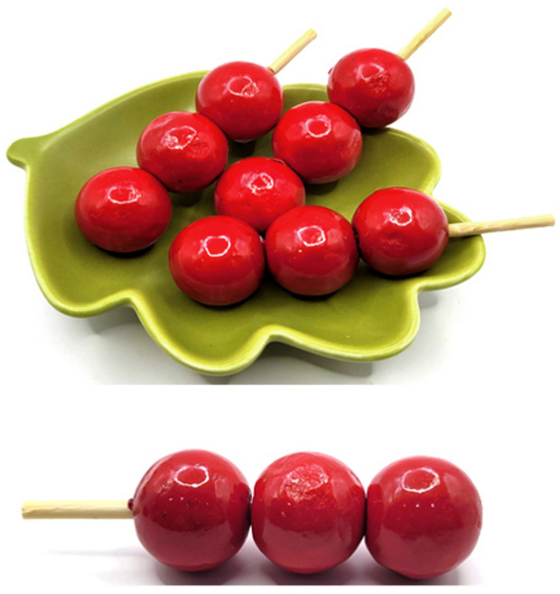 탕후루 장식 50개 스티로폼 장식 탕후루 모형 천사리본