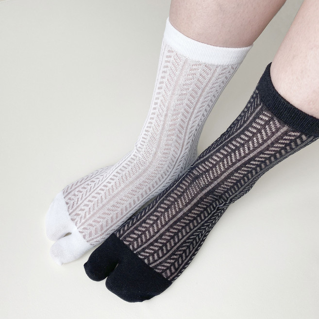 타비 중목 시스루 양말 3개 한세트 사선 여름 망사