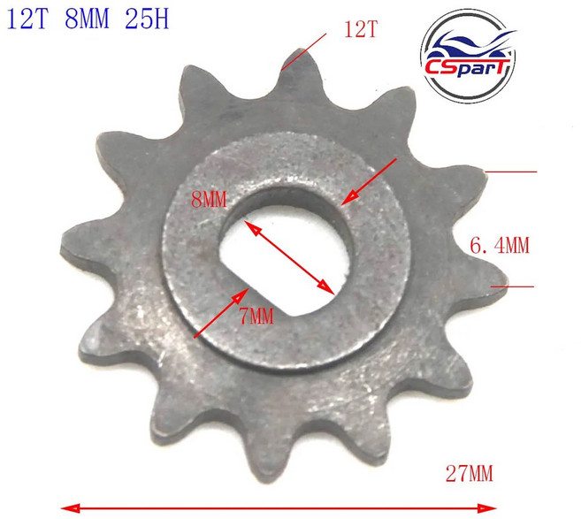 10 11 12 치아 10T 11T 12T 25H T8F D 유형 8MM 10MM 면도기 EVO X-Treme IZIP E 스쿠터 모터 스프로킷 MY1020, 12T-8MM-25H