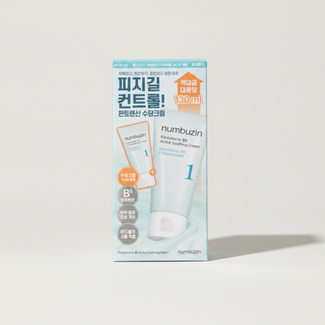 넘버즈인 1번 판토텐산 액티브 수딩크림, 80ml, 3개