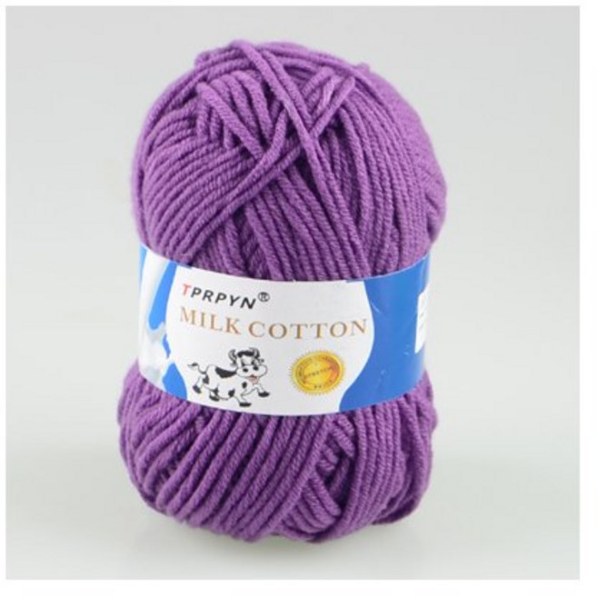 TPRPYN-밀크면 뜨개질용 크로셰 뜨개실 1 개 = 50g 95M 부드럽고 따뜻한 니트 라인 스레드 수제 바느질 카페트 매트 러그, 66 grape purple, 1개