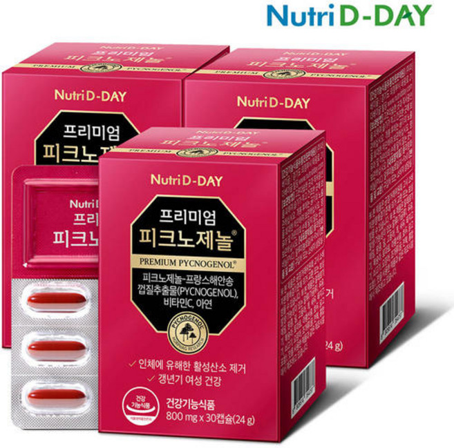 갱년기 프리미엄 피크노제놀 3박스 총3개월분 / 특허원료 프랑스해안송껍질 중년여성, 30회분