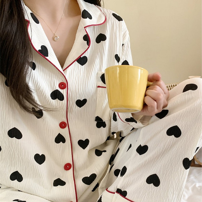 핑크마카롱 사랑스런 하트도트 파자마세트