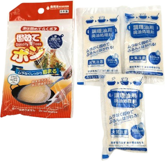 (3P세트) 일본직수입 폐식용유 굳히는 가루 튀김기름 처리제, 2세트