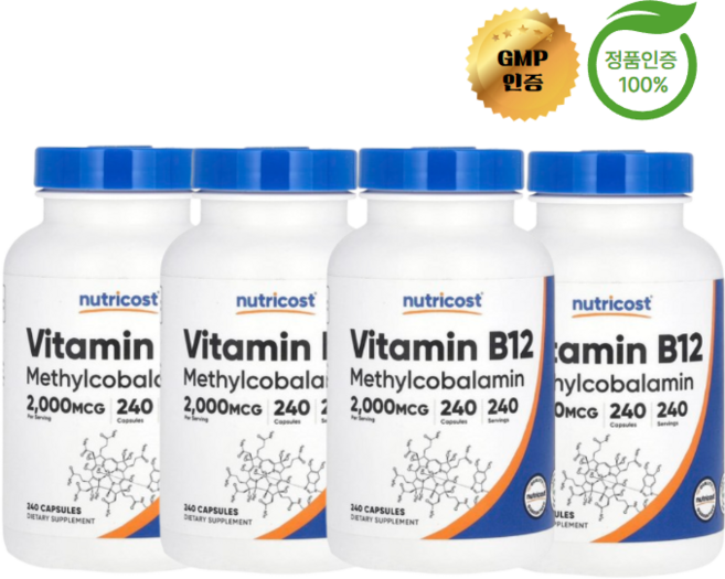 뉴트리코스트 4개X 비타민B12 2000mcg 240정, 4개