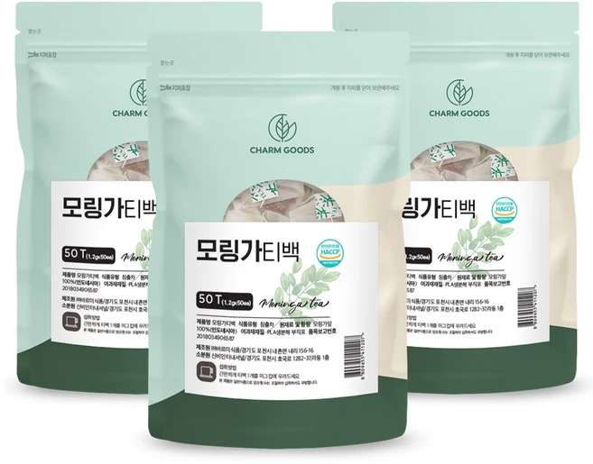 모링가 차 삼각 메쉬 점핑 티백 무첨가 100% 원물 티, 1g, 50개입, 3개 - 쿠팡
