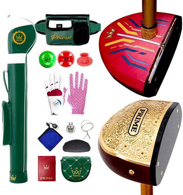 12종 프라임 국산4스타 파크골프채 프리미엄 풀세트 파크골프, 여성용-와인(520g)/블랙체크, 여성/19호