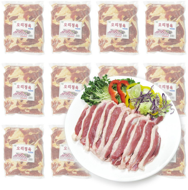 가나안식품 [도매] 오리정육 슬라이스 대용량 업소용 국내산 생오리고기 로스, 800g, 20개, 800g