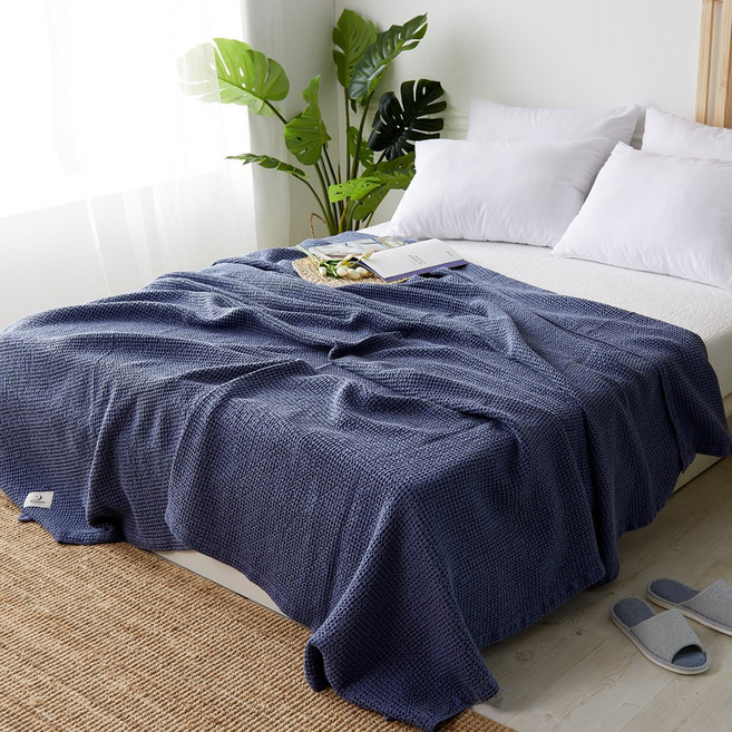 밀리에르 모달와플 이불 겸 스프레드 침대패드, 네이비