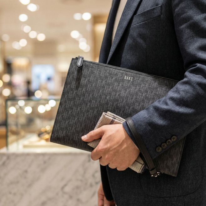 닥스 패턴로고 클러치백