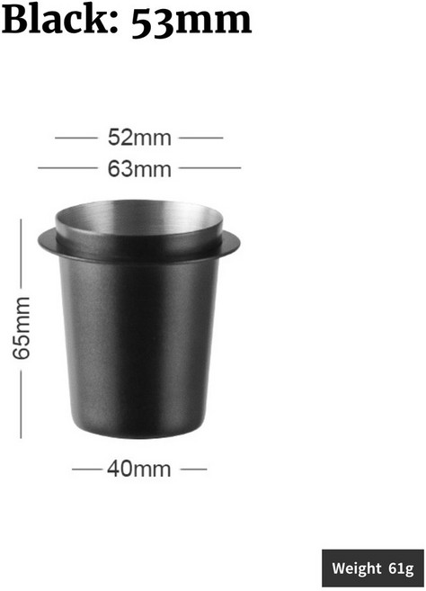 에스프레소 스니핑 도징 스틸 커피 머그잔 머신 스테인레스 내마모성 58 53 51MM, 5 m bla, 1개