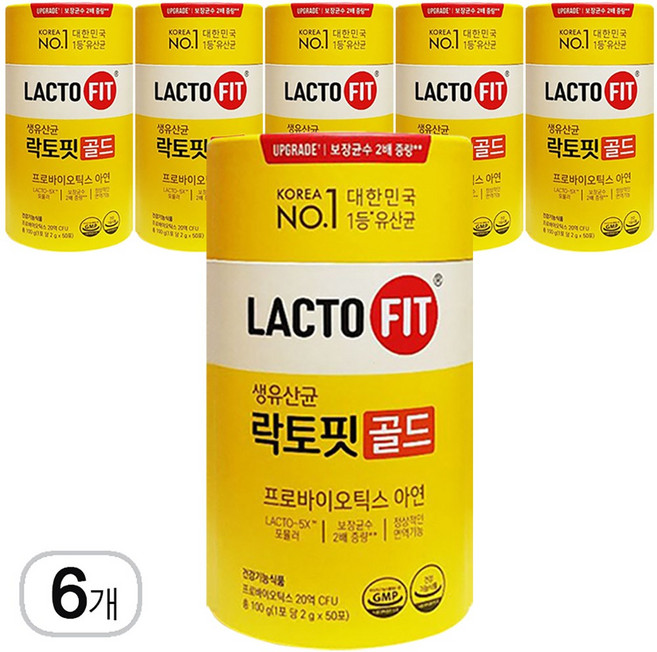 종근당건강 NEW 리뉴얼 락토핏 골드 6통, 100g, 6개