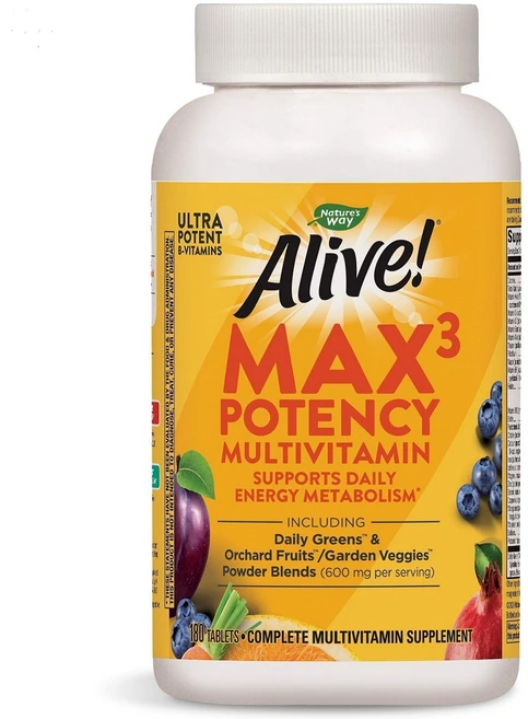 natures way Alive max potency 네이처스웨이 얼라이브 맥스3 종합비타민 180정, 1개 - 쿠팡