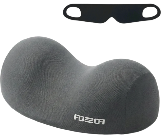 원티어 경추베개 메모리폼 낮은 베개 일자목베개 수면안대 세트, 진그레이 세트, 1개