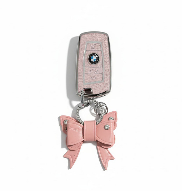 어니트 BMW 호환 크리스탈 차키케이스 자동차 키링 키홀더, 핑크, B-A타입