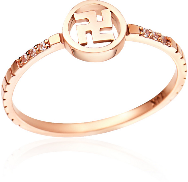 [비앤비골드]14K 원형 만자 불교 반지 SRS15720