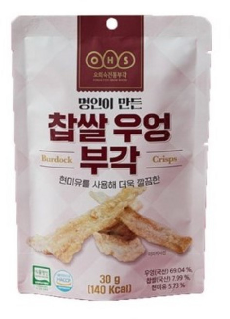 [오희숙전통부각] 찹쌀우엉부각, 6개, 30g