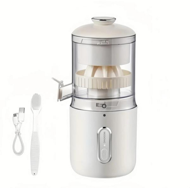 휴대용 자동 스마트 USB 무선 충전 미니 착즙기 병 400ml 컵 과일 믹서 전기, 01 White, 1개