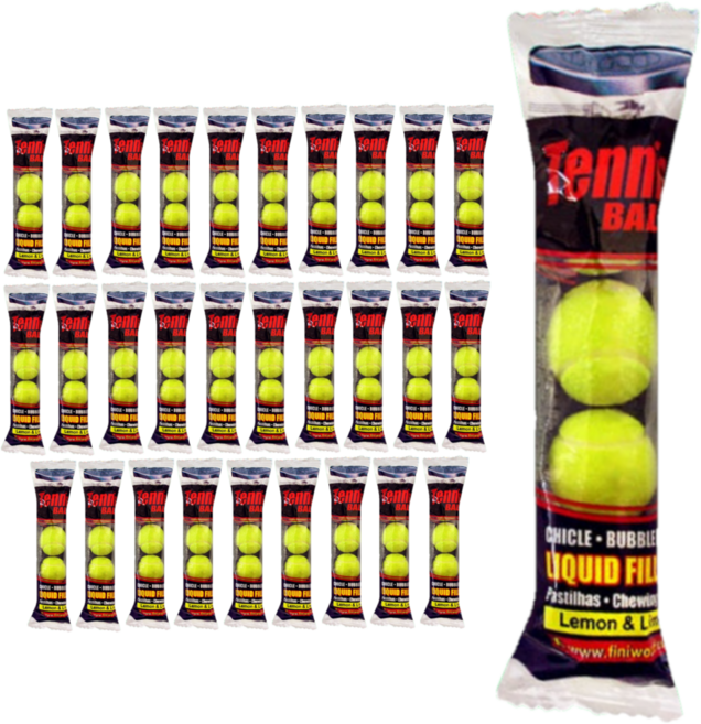 테니스볼버블껌(30개한통) 풍선껌 해피젤리빈 아폴로 빨대과자 불량식품 왕셔요 캔디 추억의과자 옛날과자 문방구과자 레트로스낵, 30개, 20g