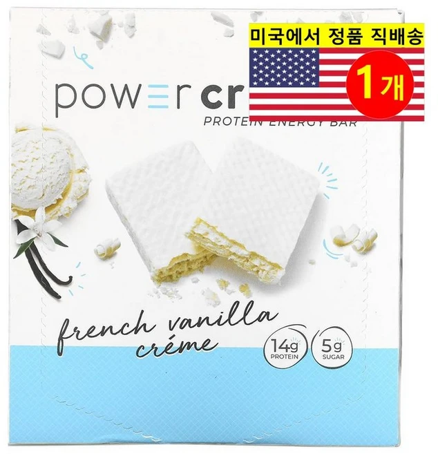 BNRG 파워 크런치 프로틴 에너지바 프렌치 바닐라 크림 12개입 각 40g 1.4oz, 1개, 480g - 쿠팡