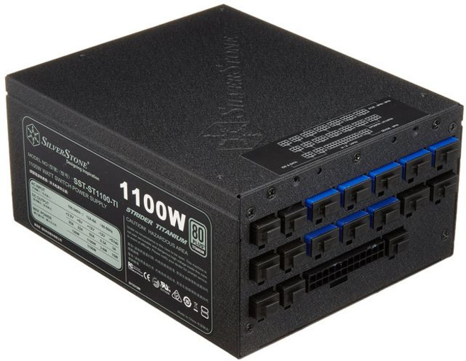 SilverStone 1100W 80PLUS TITANIUM 풀 모듈러 ATX 전원 SST-ST1100-TI, 1개