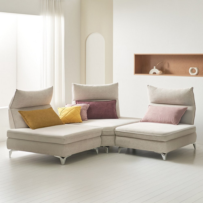 서광퍼니처 가이아 아쿠아텍스 패브릭 스윙 모듈 미니 코너 4인용 거실 소파 sk, 고이스2코너_연그레이