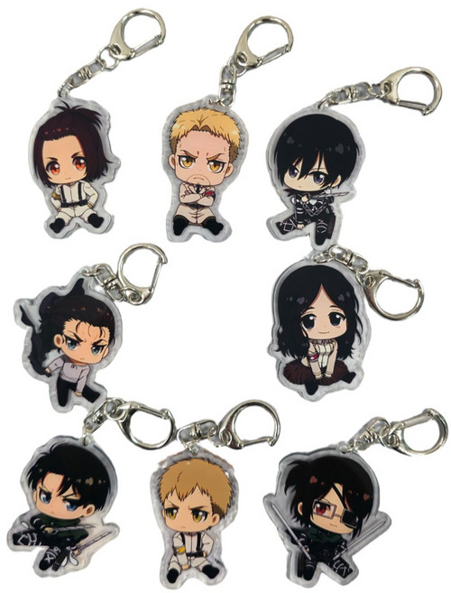 2026 NEW 진격의거인 애니메이션 키링 세트, 8개, 단일