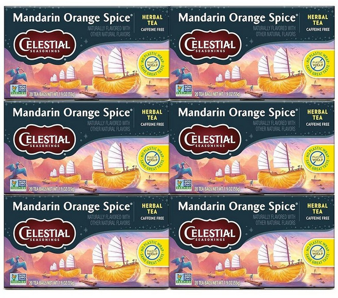 Celestial Seasonings 레몬 허니 드롭 허브 티 티백 16개 박스 261535, 6개들이 팩